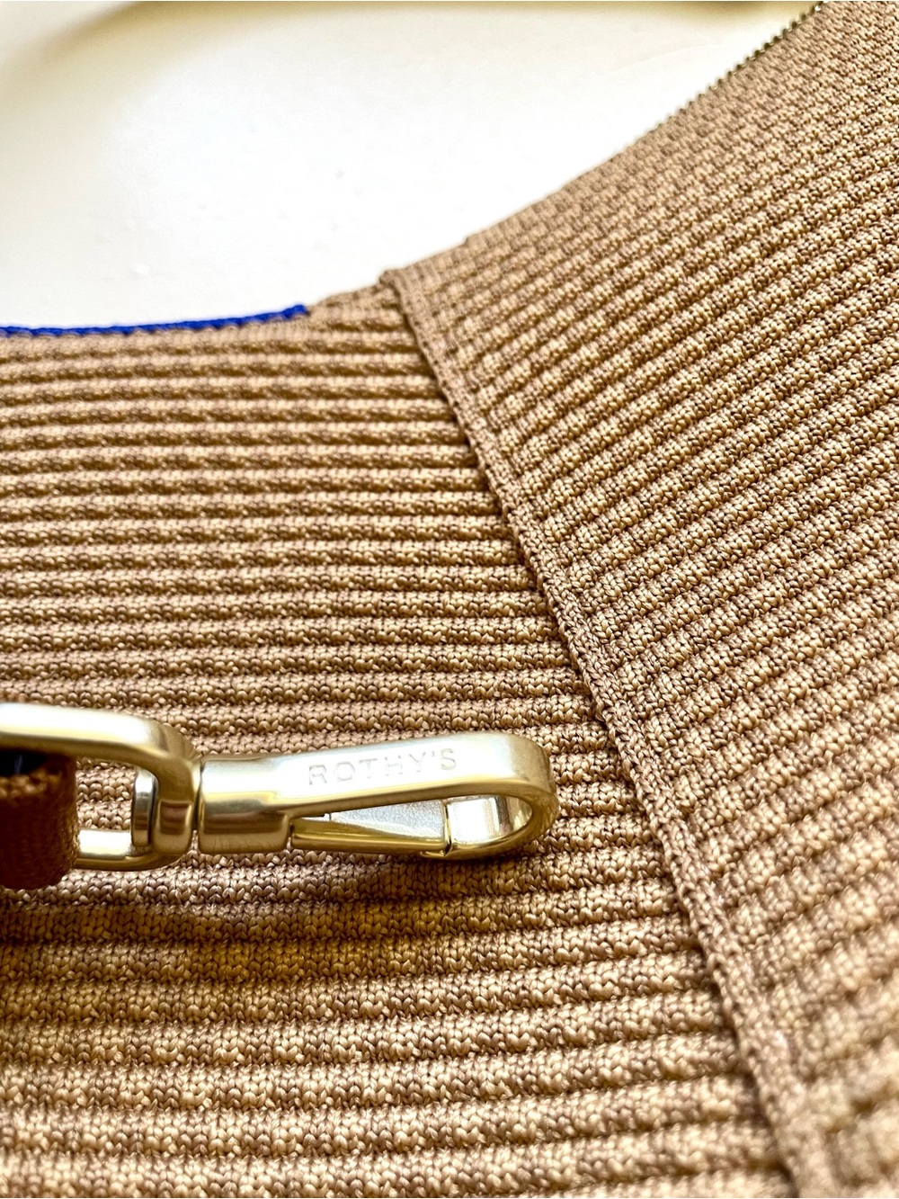 Rothy’s The Hobo Shoulder Bag Brown Woven Knit Crescent Recycled Handbag Purse - Picture 9 of 11